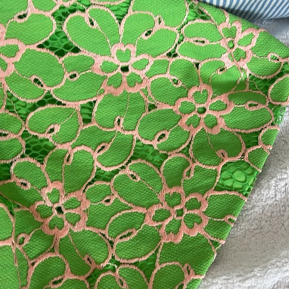 SIZE 8 VINTAGE LILLY PULITZER GREEN/PINK FIT & FLARE DRESS - Picture 4 of 4